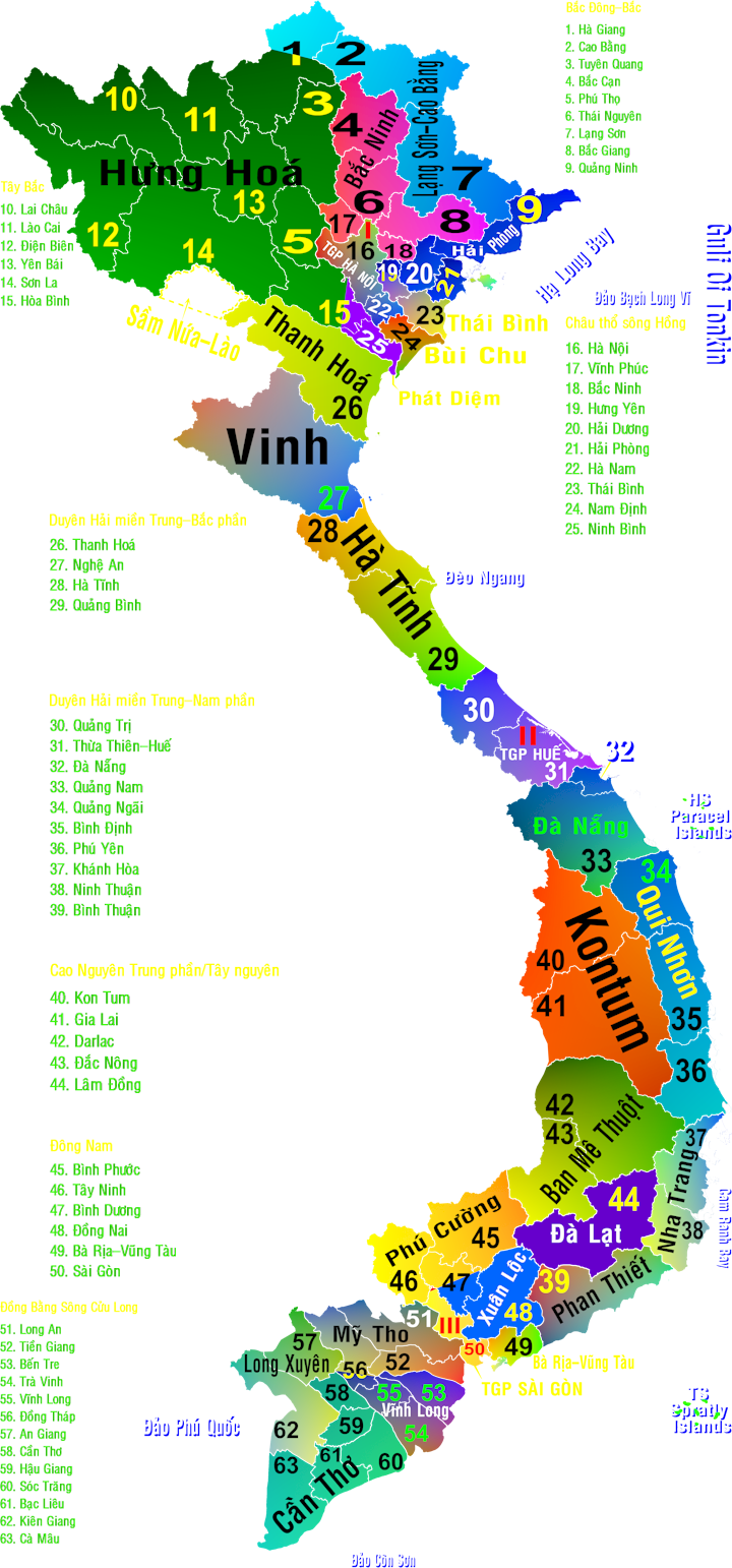 Bản đồ 27 giáo phận công giáo Việt Nam