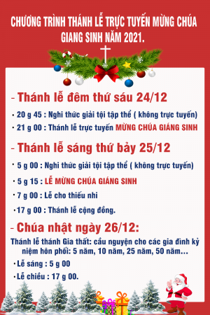 Chương Trình Thánh Lễ Trực Tuyến Mừng Chúa Giáng Sinh 2021 Tại Giáo Xứ Thuận Nghĩa